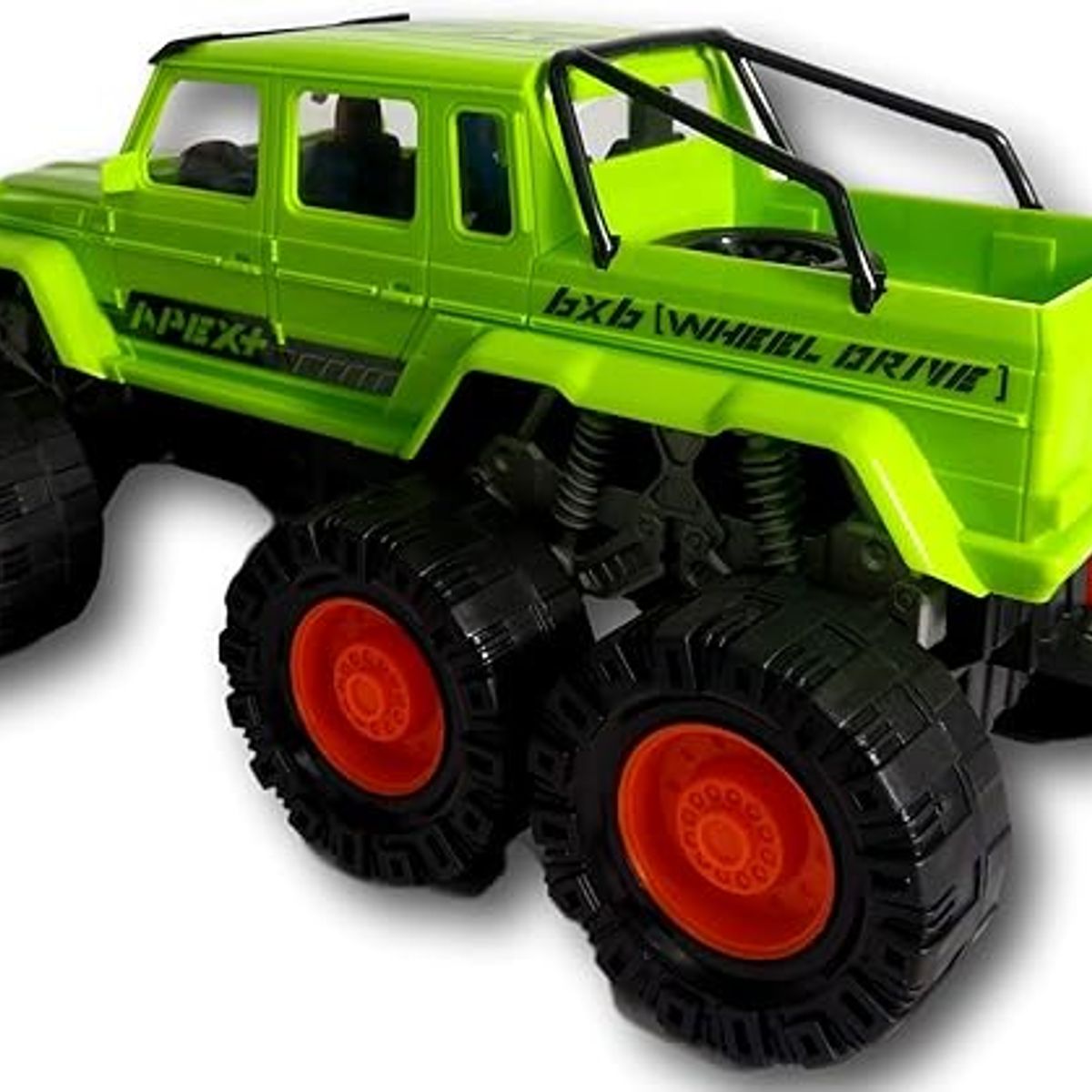 OEM - Juguete Camioneta Verde de 6 Llantas de Fricción Escala