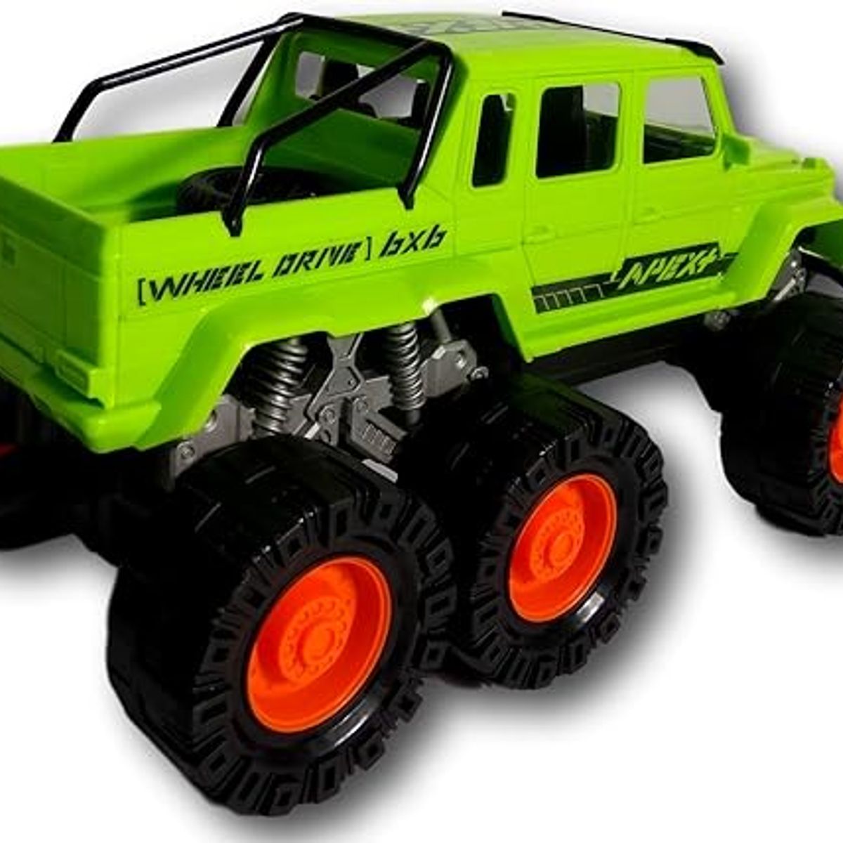 OEM - Juguete Camioneta Verde de 6 Llantas de Fricción Escala