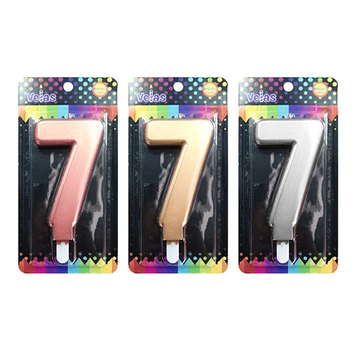 GENERICO - VELA NUMERAL GIGANTE METALLIC N?7 X1 UNI