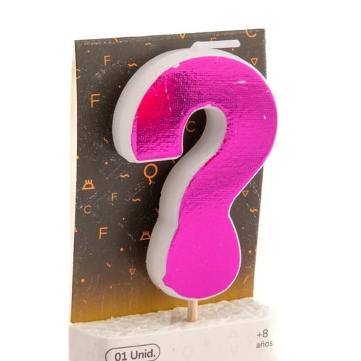 GENERICO - VELA NUMERAL HOLO FUCSIA