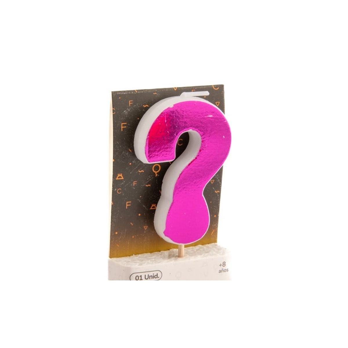 GENERICO - VELA NUMERAL HOLO FUCSIA