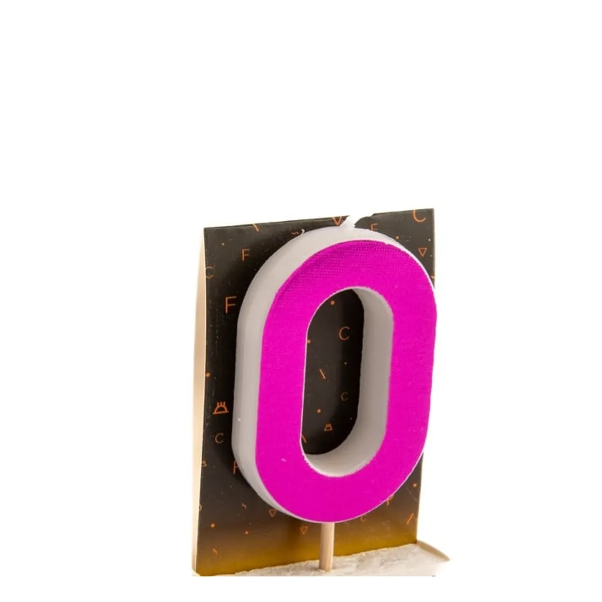 GENERICO - VELA NUMERAL HOLO FUCSIA 0
