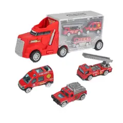 GENERICO - CAMION TRANSPORTADOR DE JUGUETE 4 PIEZAS