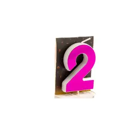 GENERICO - VELA NUMERAL HOLO  FUCSIA 2