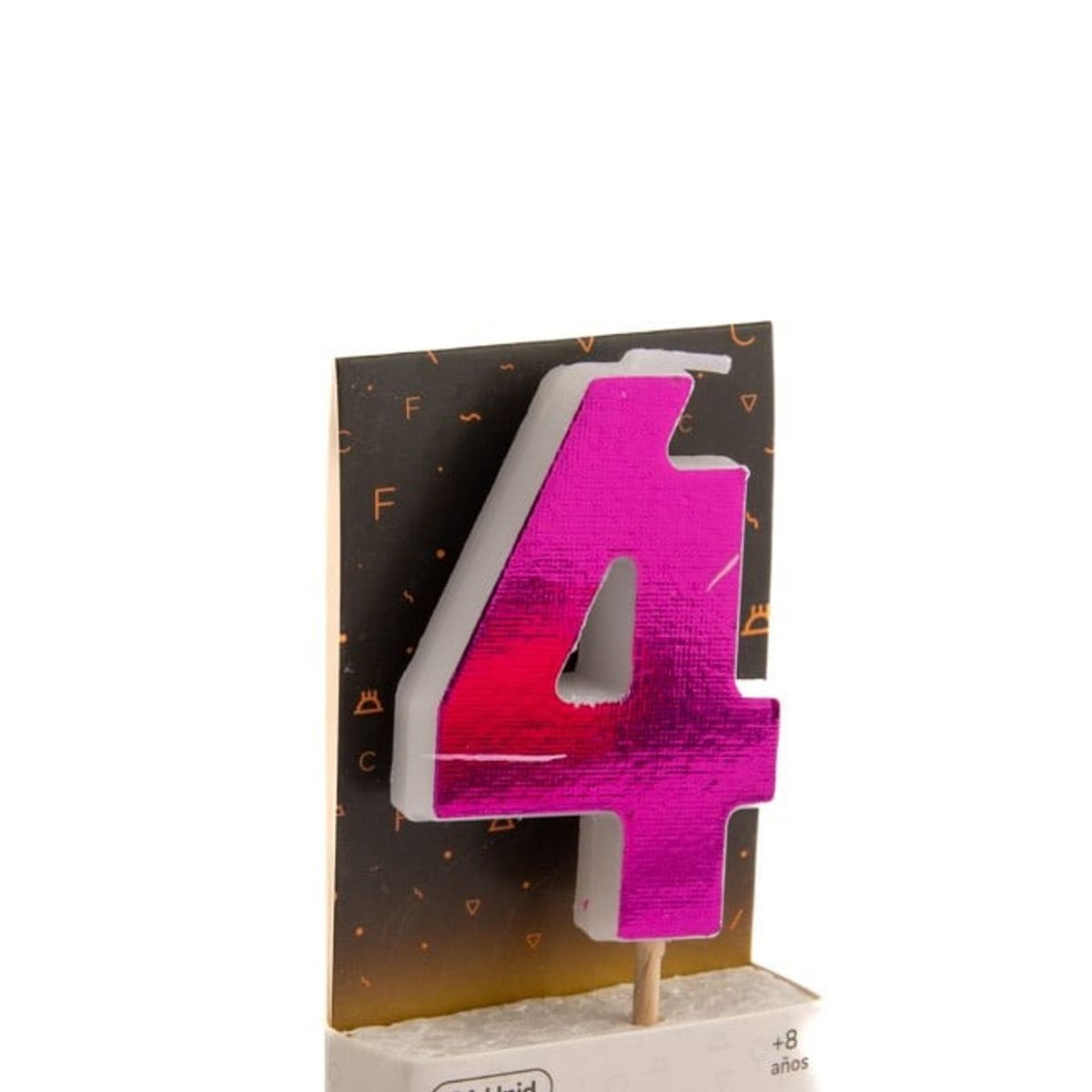 GENERICO - VELA NUMERAL HOLO FUCSIA 4