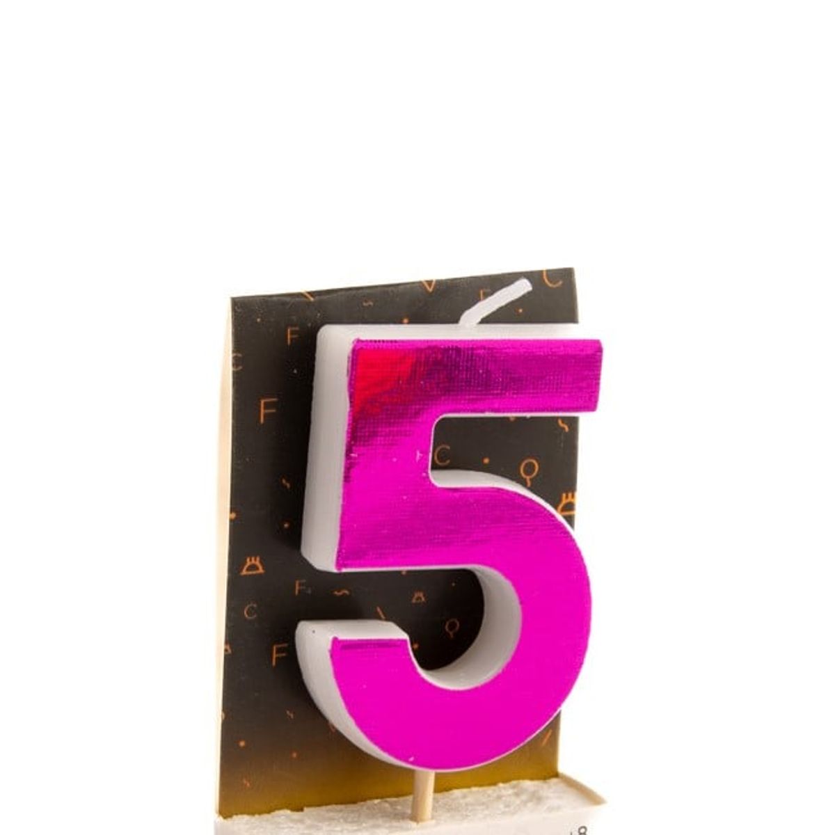 GENERICO - VELA NUMERAL HOLO FUCSIA 5