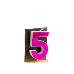 GENERICO - VELA NUMERAL HOLO FUCSIA 5