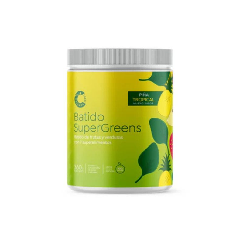 CASCARA FOODS - Cascara Foods Batido SuperGreens Pina Tropical 360g Frutas y Verduras