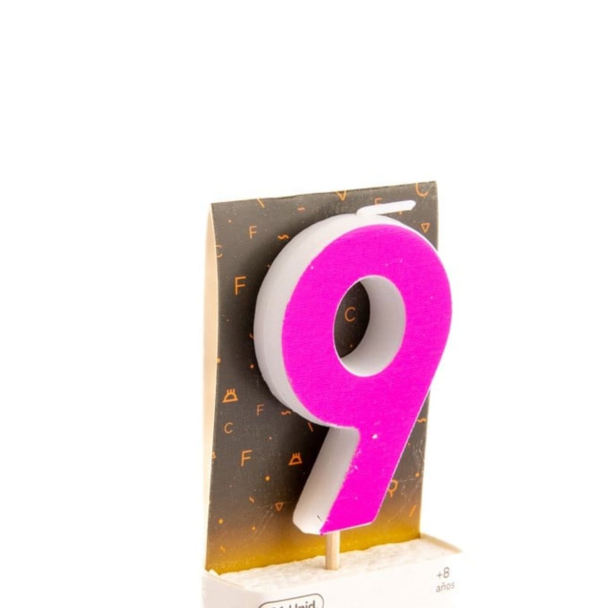 GENERICO - VELA NUMERAL HOLO FUCSIA 9