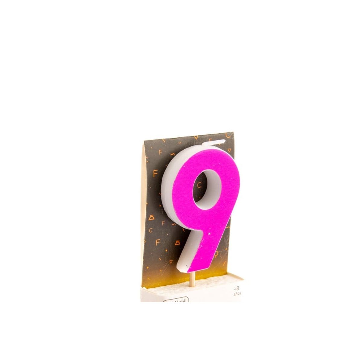 GENERICO - VELA NUMERAL HOLO FUCSIA 9
