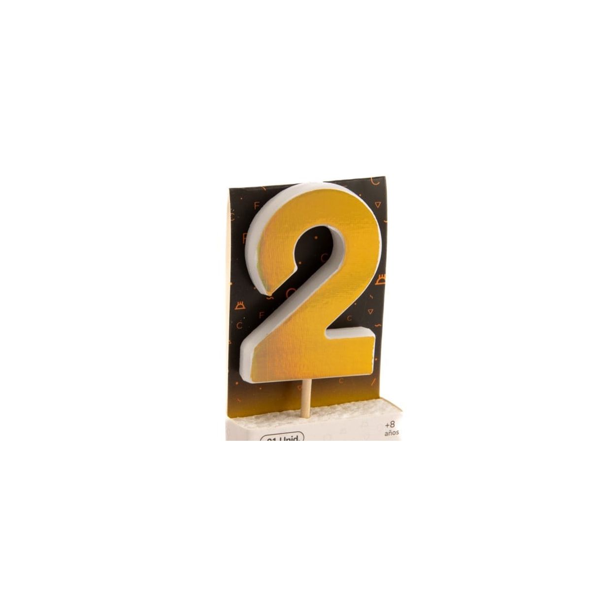 GENERICO - VELA NUMERAL HOLO GOLD 2