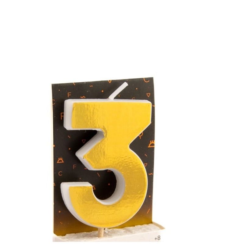 GENERICO - VELA NUMERAL HOLO GOLD 3