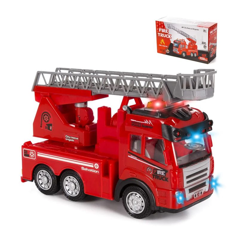 GENERICO - CAMION DE BOMBEROS CESTA DE RESCATE JUGUETE A BATERIAS