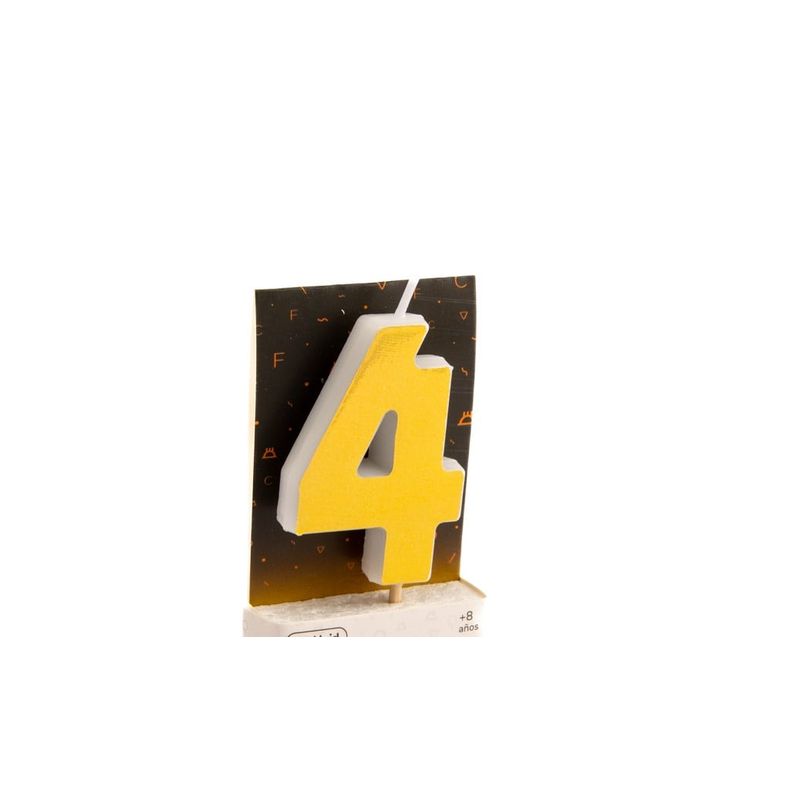 GENERICO - VELA NUMERAL HOLO GOLD 4