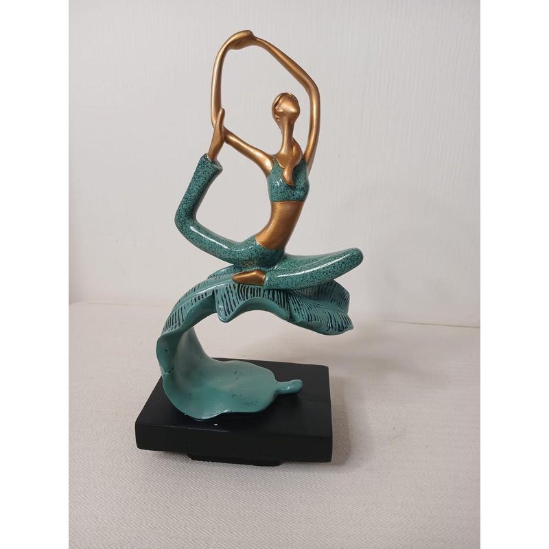 GENERICO - Adorno Escultura Yoga Verde Turquesa
