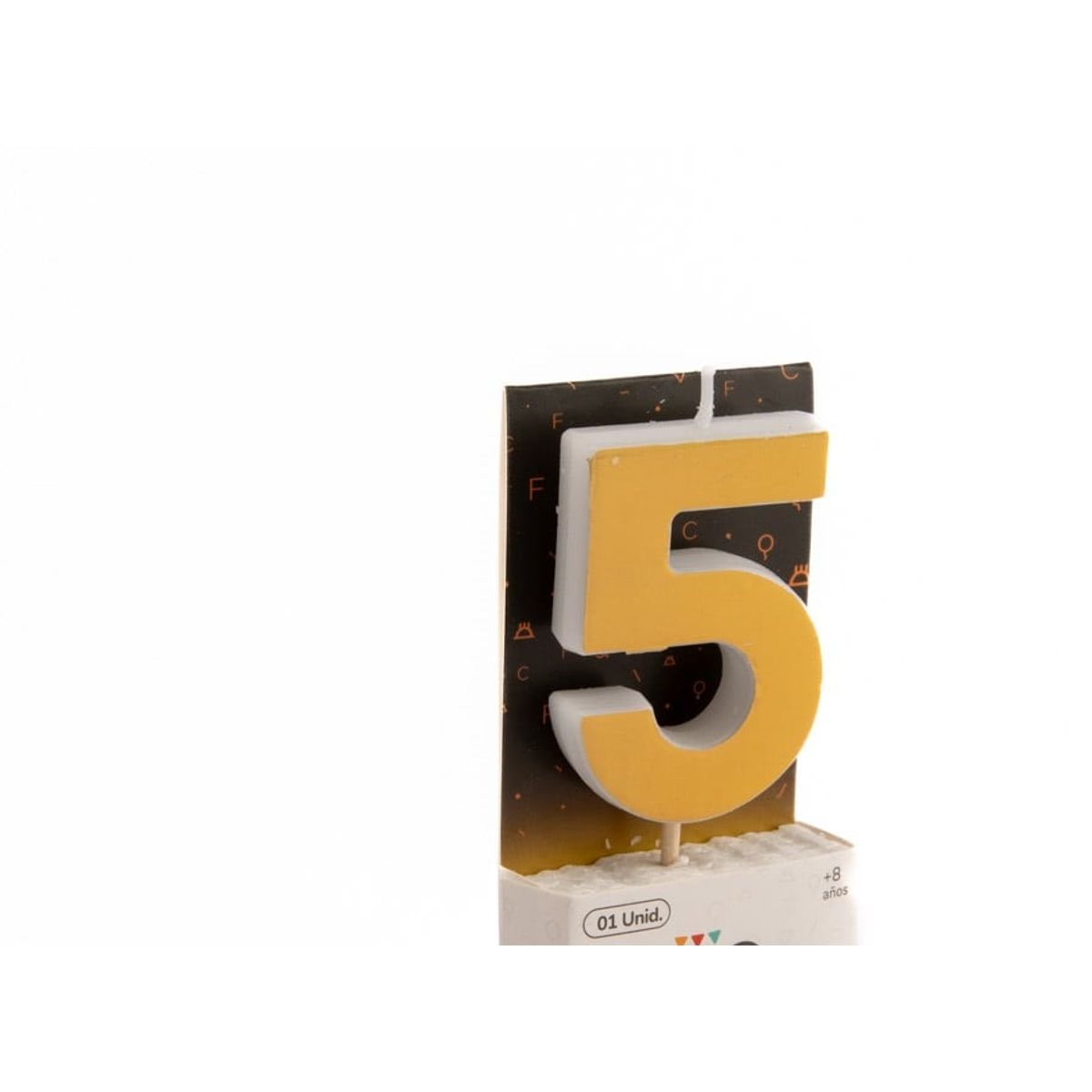 GENERICO - VELA NUMERAL HOLO GOLD 5