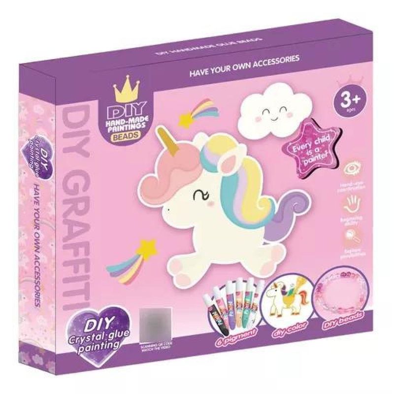 GENERICO - Juego de arte y manualidades DIY unicornio con pigmentos
