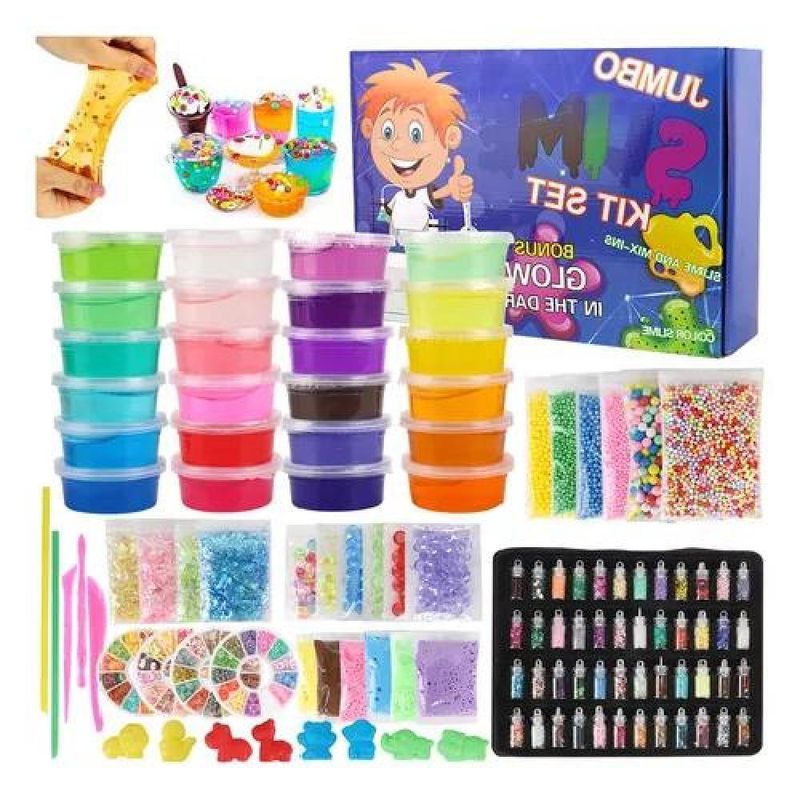 GENERICO - Set de bricolaje para hacer slime 120 piezas 24 colores