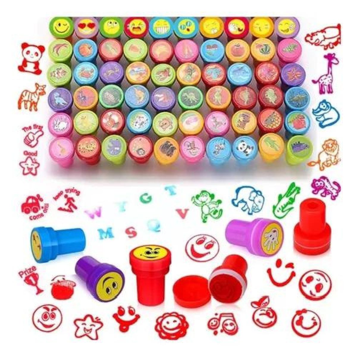 GENERICO - 24 timbres de juguete para niños sorpresas de cumpleaños multicolor