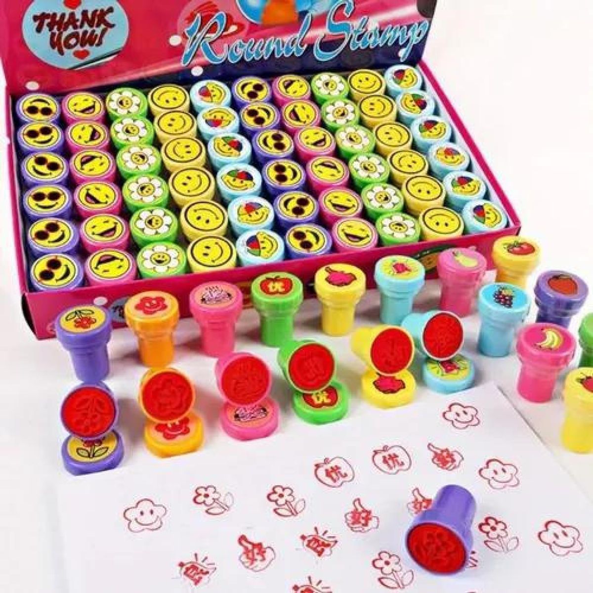 GENERICO - 24 timbres de juguete para niños sorpresas de cumpleaños multicolor