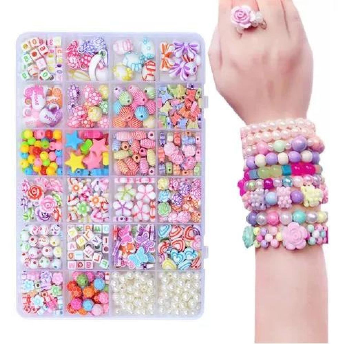 GENERICO - 550 pcs cuentas fabricación de joyas pulsera y collar regalo