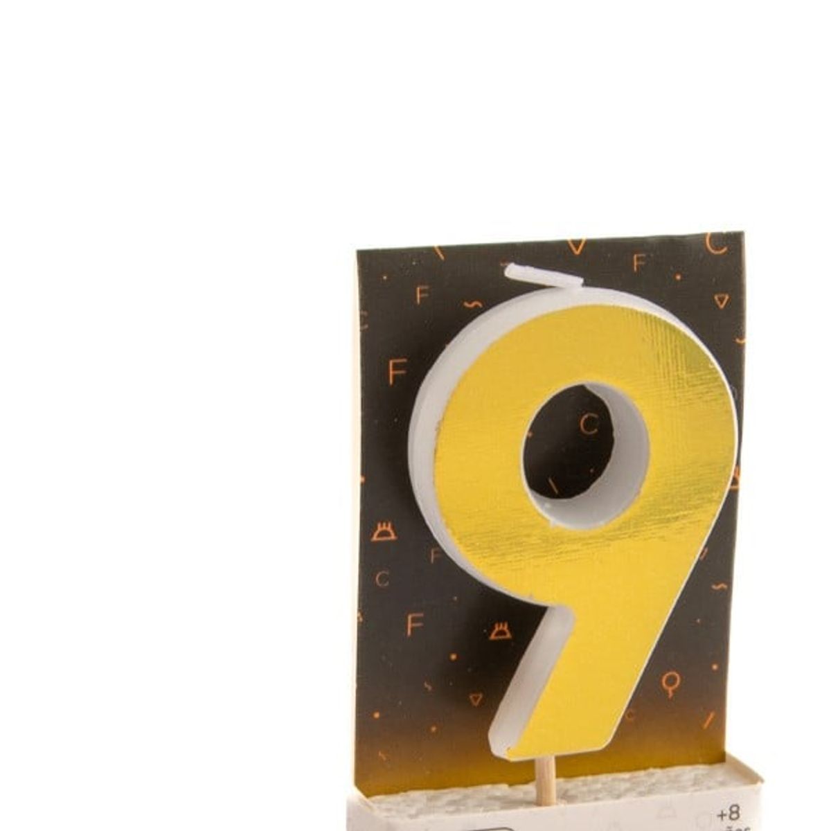 GENERICO - VELA NUMERAL HOLO GOLD 9