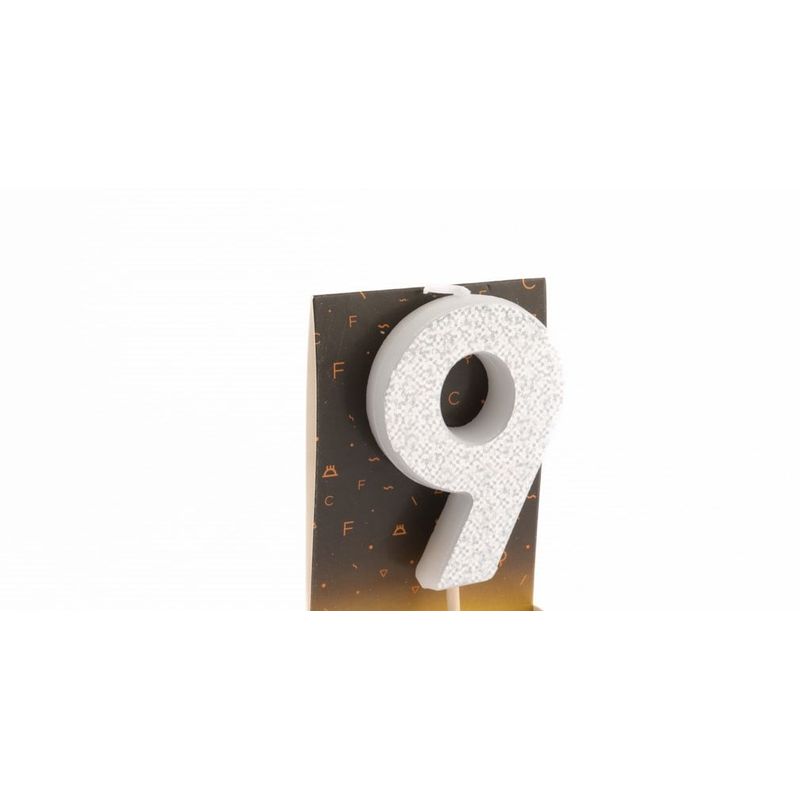 GENERICO - VELA NUMERAL HOLO SILVER 9