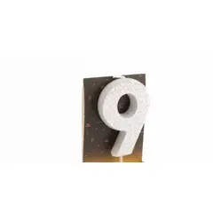GENERICO - VELA NUMERAL HOLO SILVER 9