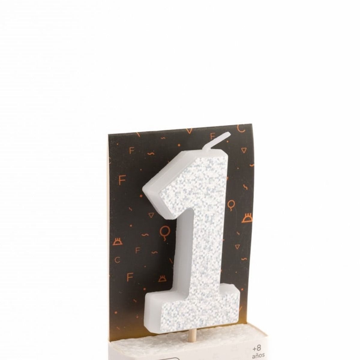 GENERICO - VELA NUMERAL HOLO SILVER 1