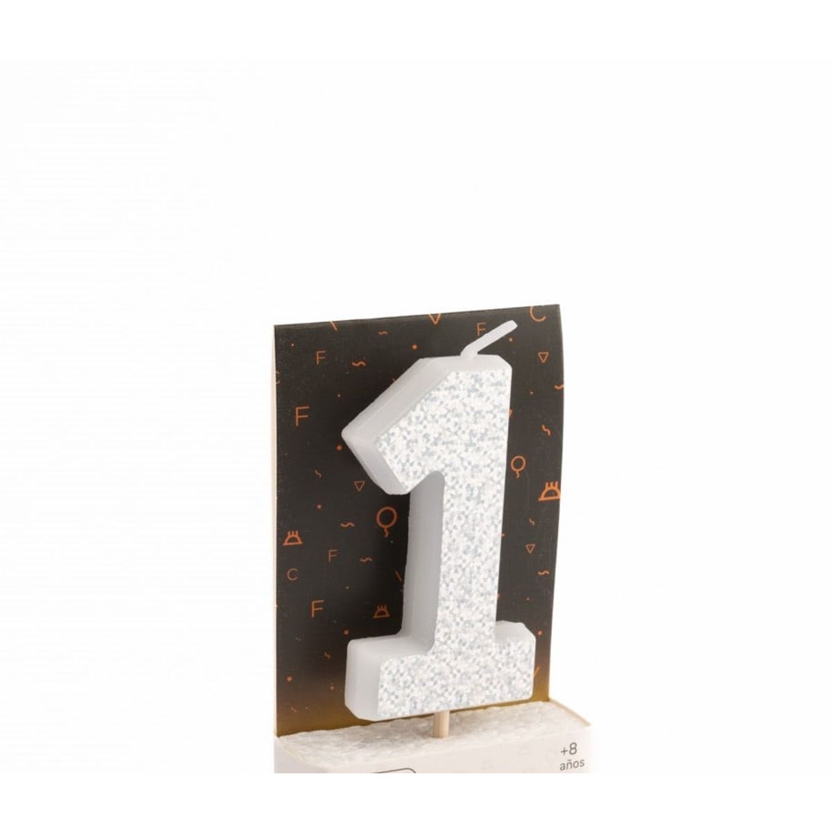 GENERICO - VELA NUMERAL HOLO SILVER 1