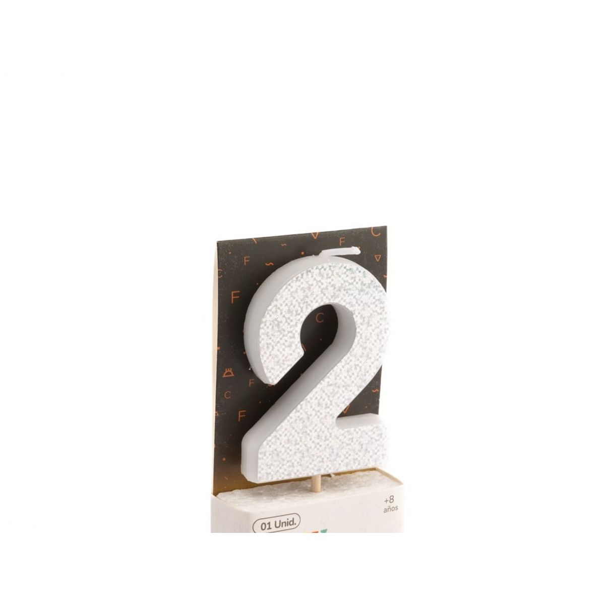 GENERICO - VELA NUMERAL HOLO SILVER 2