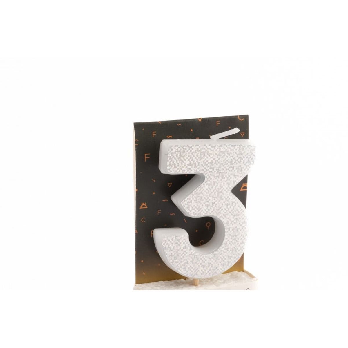 GENERICO - VELA NUMERAL HOLO SILVER 3