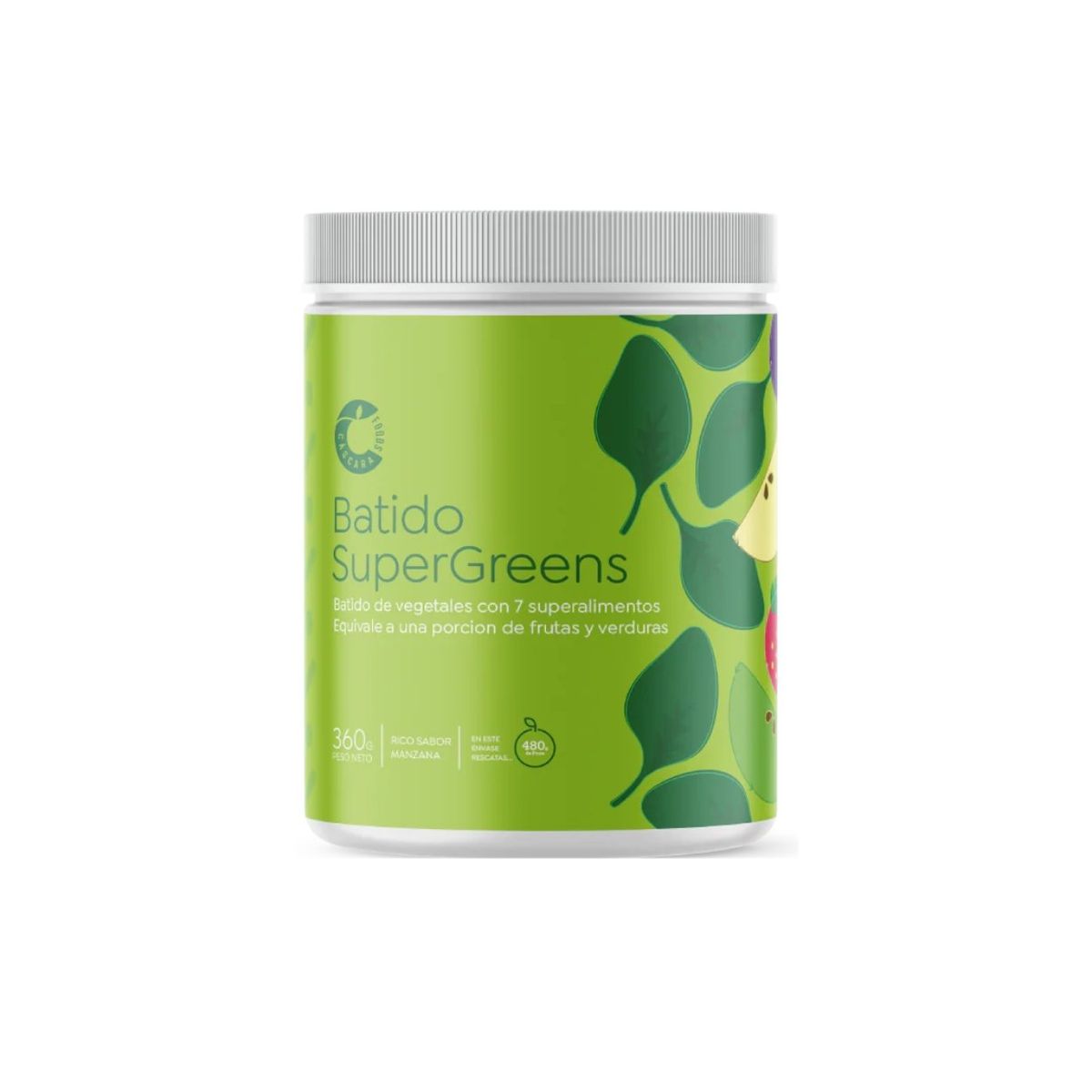 CASCARA FOODS - Cascara Foods Batido SuperGreens Original 360g Frutas y Verduras