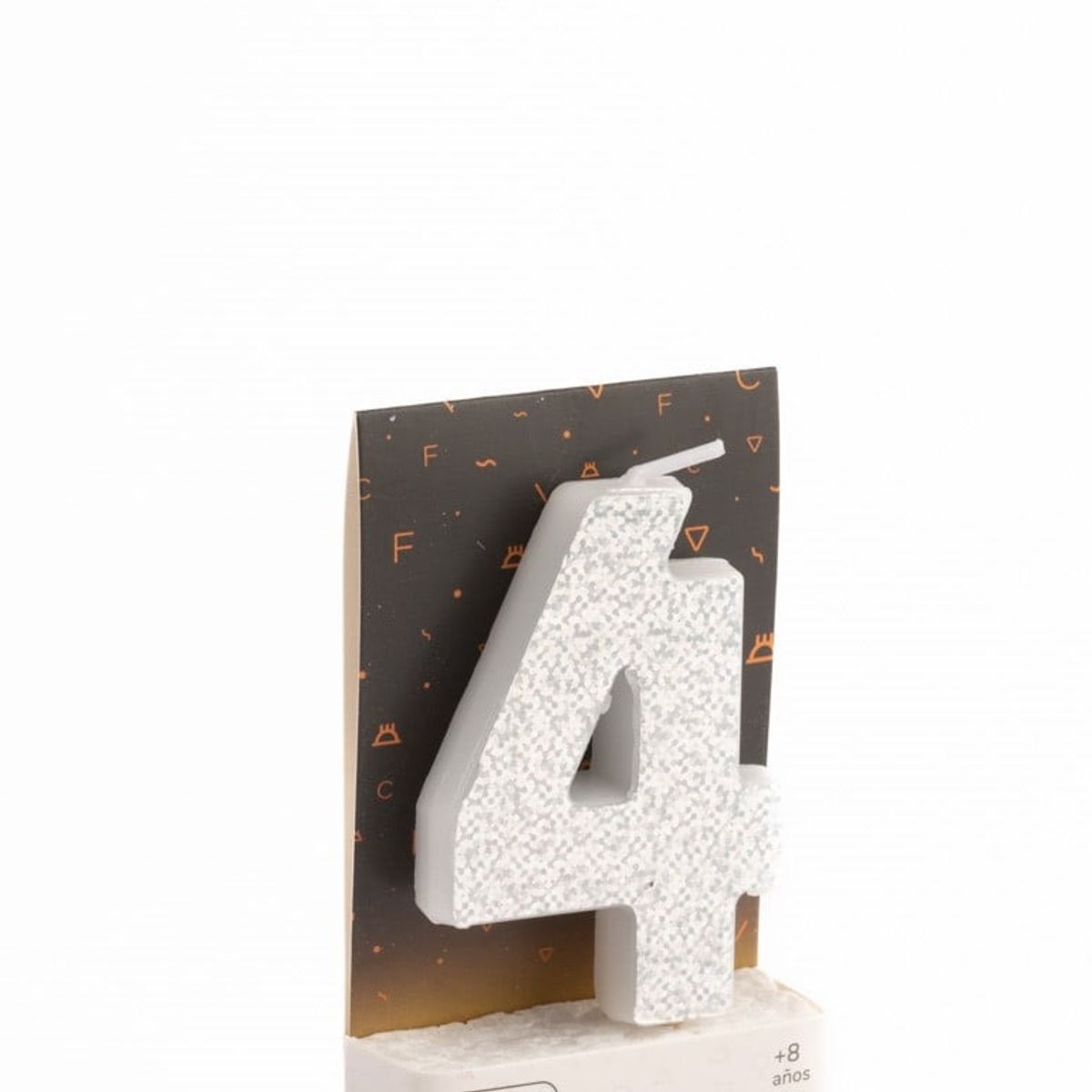 GENERICO - VELA NUMERAL HOLO SILVER 4