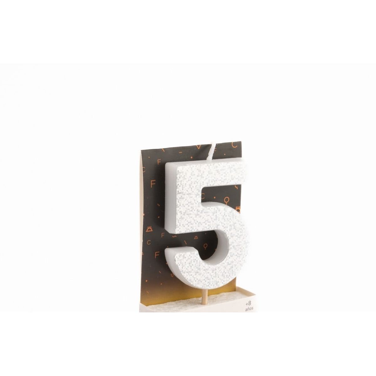 GENERICO - VELA NUMERAL HOLO SILVER 5