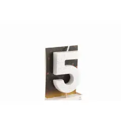 GENERICO - VELA NUMERAL HOLO SILVER 5