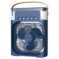 Ventilador Usb Portátil Led Con Rociador Azul - SC