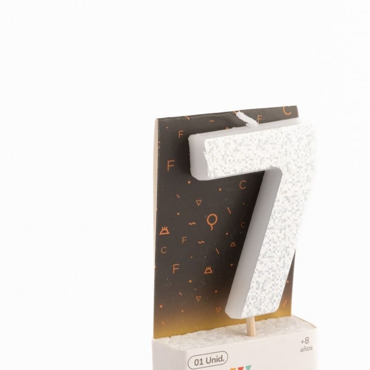 GENERICO - VELA NUMERAL HOLO SILVER 7