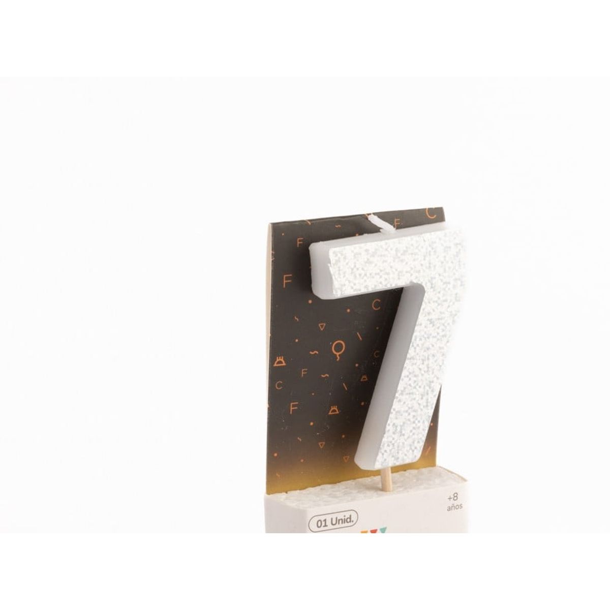 GENERICO - VELA NUMERAL HOLO SILVER 7