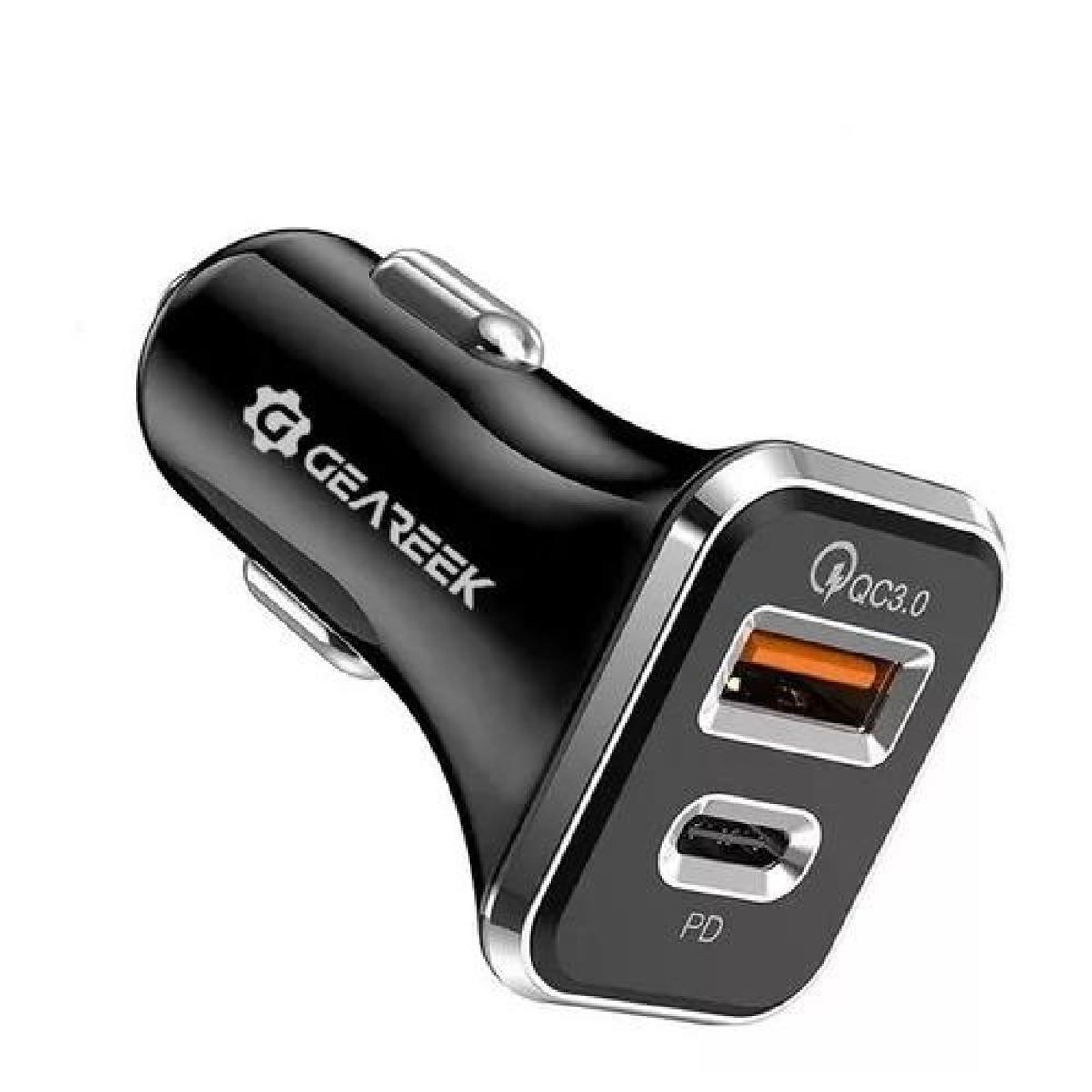 GENERICO - Cargador USB carga rápida de auto negro