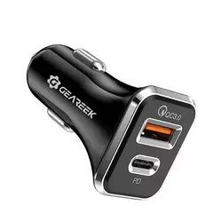 GENERICO - Cargador USB carga rápida de auto negro