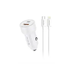 GENERICO - Cargador auto 60W carga rápida dual USB y tipo C para iPhone