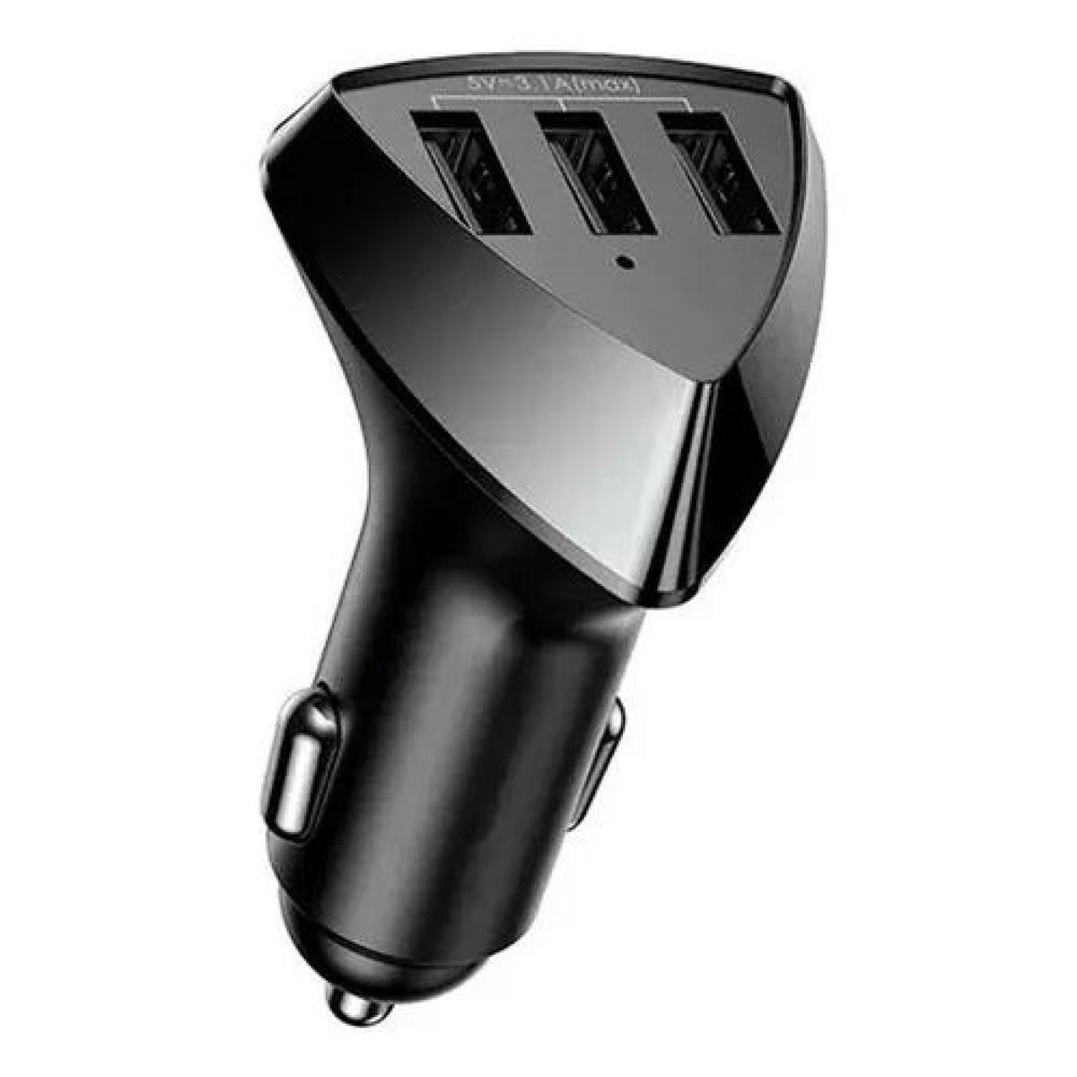 GENERICO - Cargador auto 3x USB 10A 42A carga rápida 12-24V vehículo negro