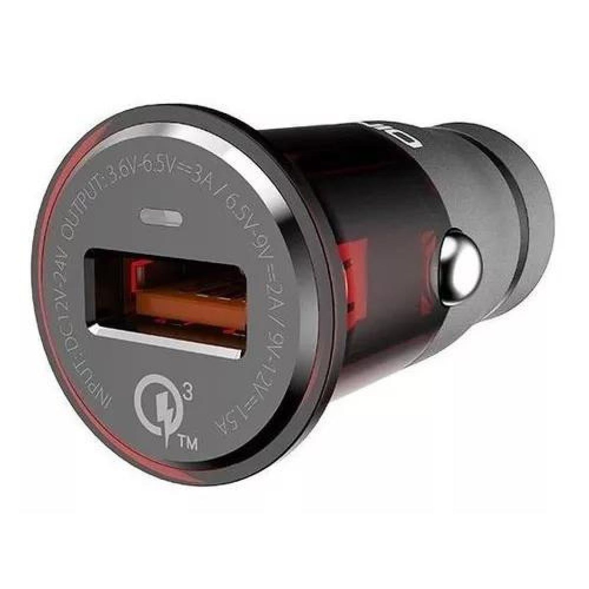 GENERICO - Cargador para auto QC 30 con cable micro USB gris