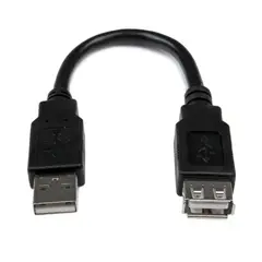 STARTECH - Cable 15cm Extensión USB 2.0 - Macho a Hembra USB-A