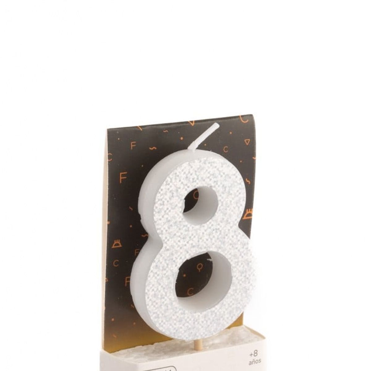 GENERICO - VELA NUMERAL HOLO SILVER 8