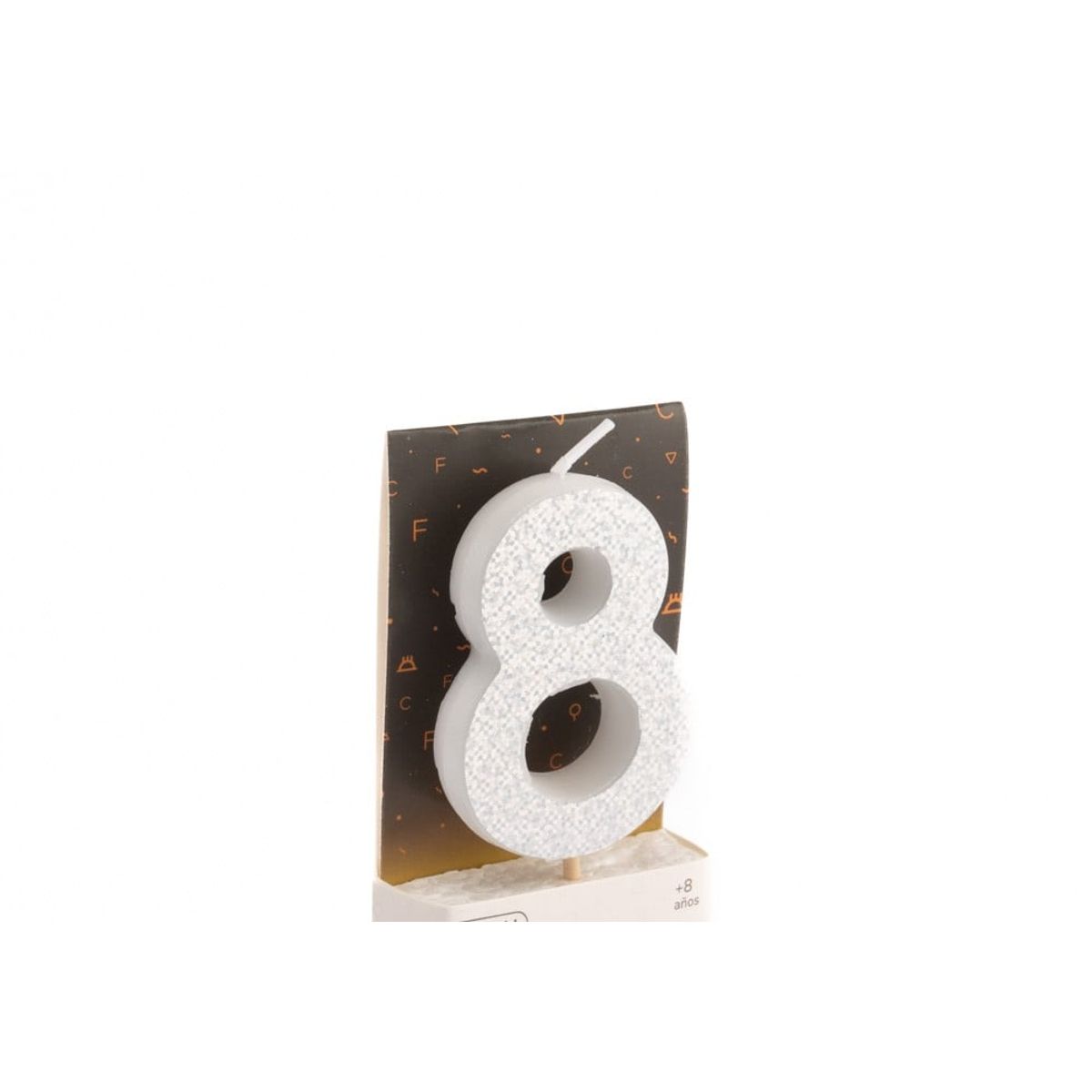 GENERICO - VELA NUMERAL HOLO SILVER 8