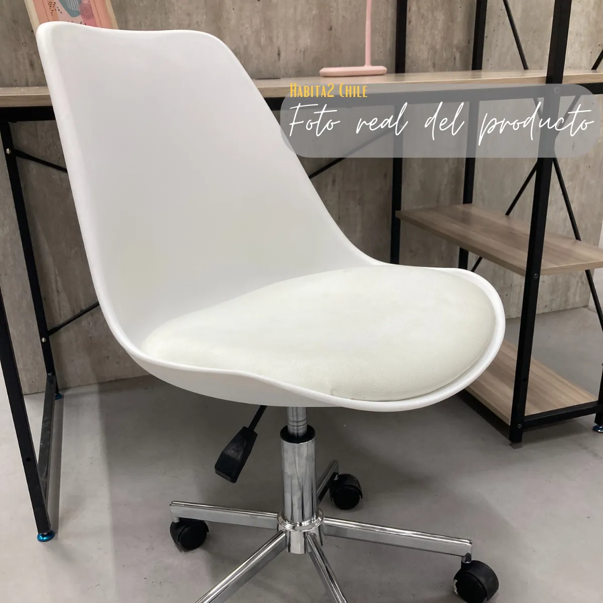 HABITA2 CHILE - Silla Escritorio Giratoria Tulip polipropileno Blanco