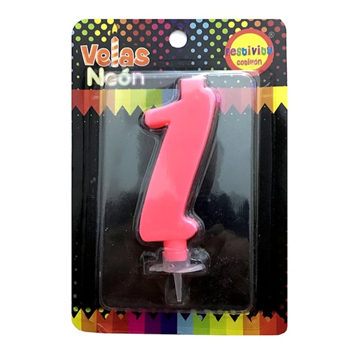 GENERICO - VELA NUMERAL NEON GIGANTE N? 1 X1 UNI
