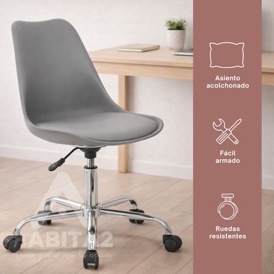 Imagen 2 del producto Silla Escritorio Giratorio Polipropileno Tulip Gris
